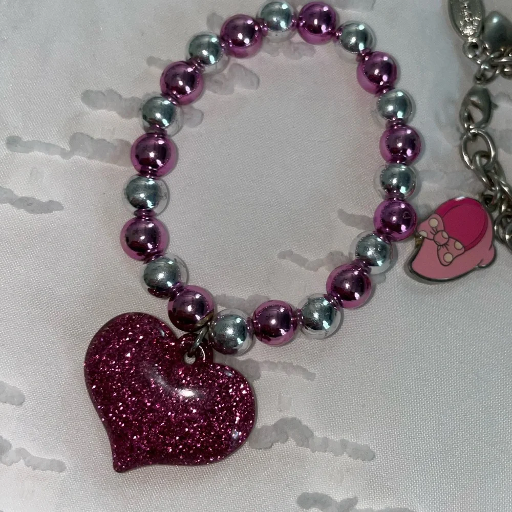 EUC Girls Bracelet Set Minnie Mouse & Sparkly Heart